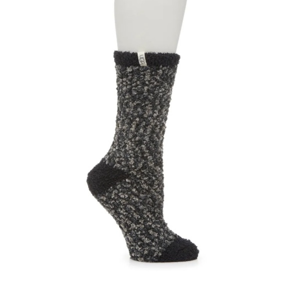 UGG Cozy Chenille Women's Crew Socks - Black and Gray